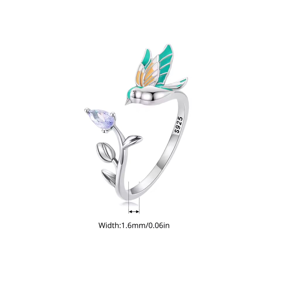Hummingbird Sterling Silver 925 Ring