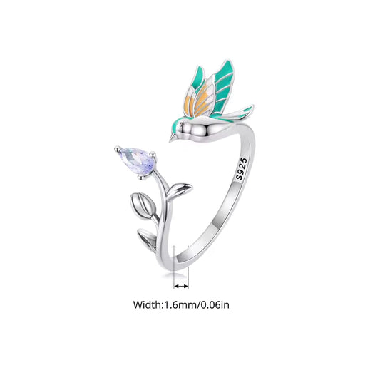 Hummingbird Sterling Silver 925 Ring
