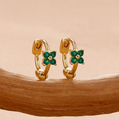 Delightfully Dainty Gold Star & Pink CZ Flower Huggie Hoops – Perfect Hypoallergenic Gift