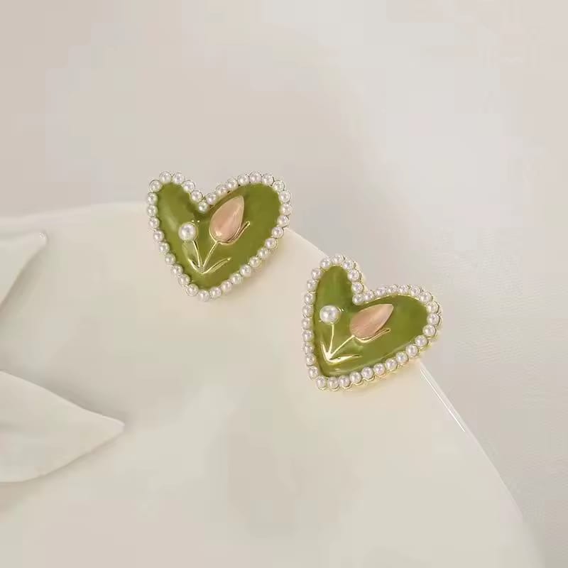 Trendy Red Drip Heart Hoop Earrings – Korean Love-Inspired Dangle Jewelry for Women & Girls