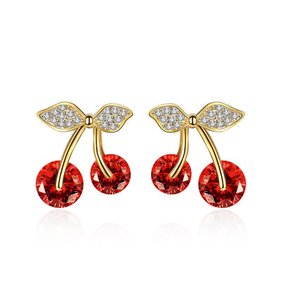 🍒 Cherry Elegance Jewelry Set – Pendant &amp; Earrings