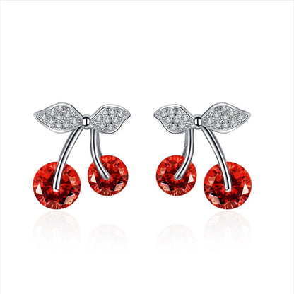 🍒 Cherry Elegance Jewelry Set – Pendant &amp; Earrings