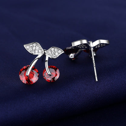 🍒 Cherry Elegance Jewelry Set – Pendant &amp; Earrings